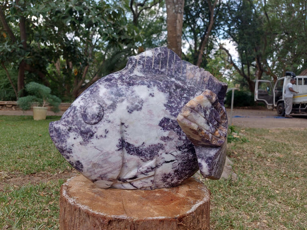 stone sculpture fish