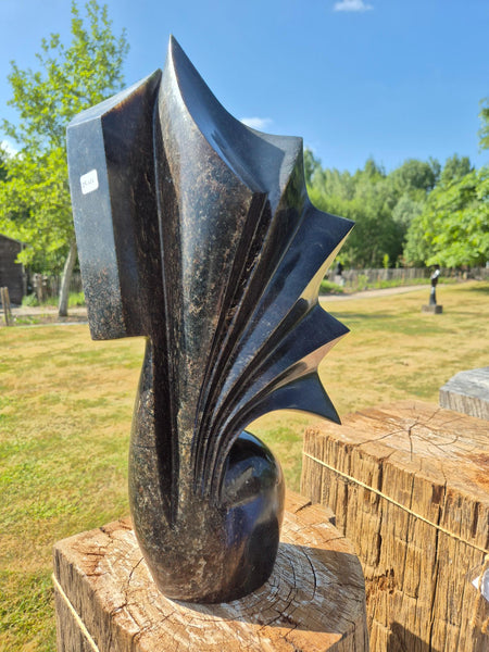 organische vorm, in natuursteen, beeldhouwwerk, standbeeld, stephen murenza
