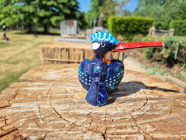 ijsvogel, kingfisher, metal birds of zimbabwe, unieke vogels in metaal, wereldbeeld hamme, beeldentuin, tuinbeelden