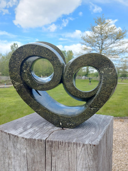 Willard Bopoto abstract sculpture, stone statue, garden art, yard art