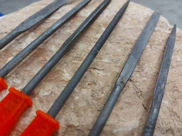 speksteen vijlen, zeepsteen, zachte steen, set 6 stuks