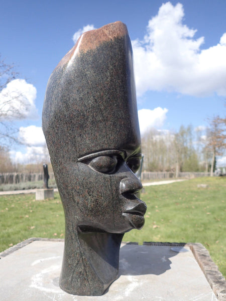hoofd in steen, shona kunst zimbabwe