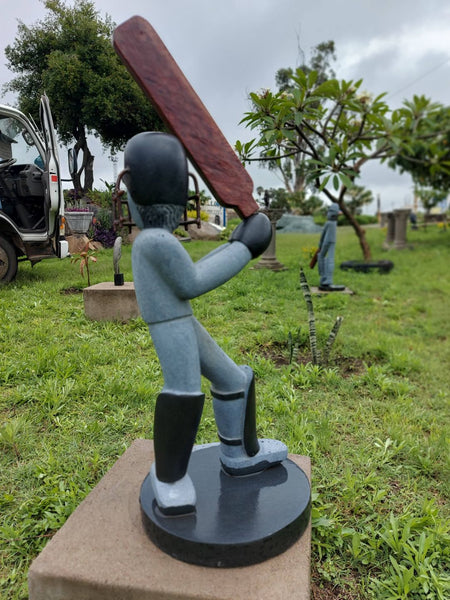 batsman batter cricket stone statue