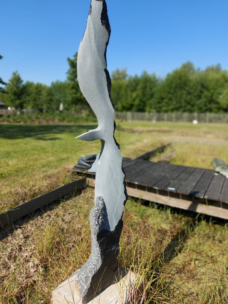 stenen beeld vogel beeldentuin
