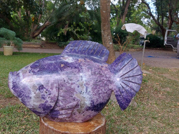 stone sculpture fish