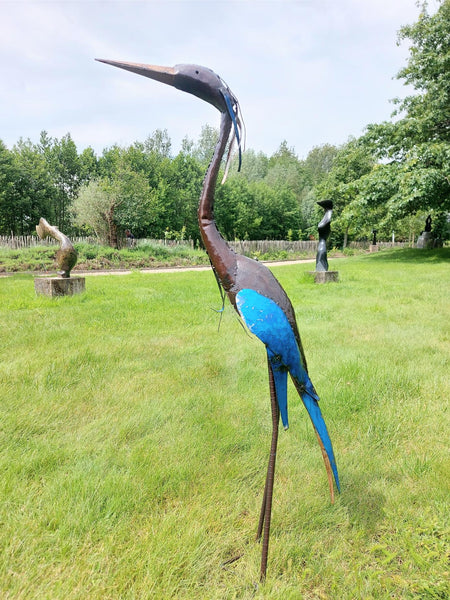 Tuinbeeld :  blauwe reiger 90 cm