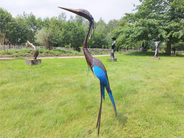 Tuinbeeld :  blauwe reiger 90 cm