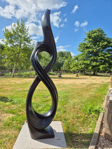 Driegoten beeldentuin, abstract beeld, organische vorm, uniek beeld, tuinbeeld, julius murenza