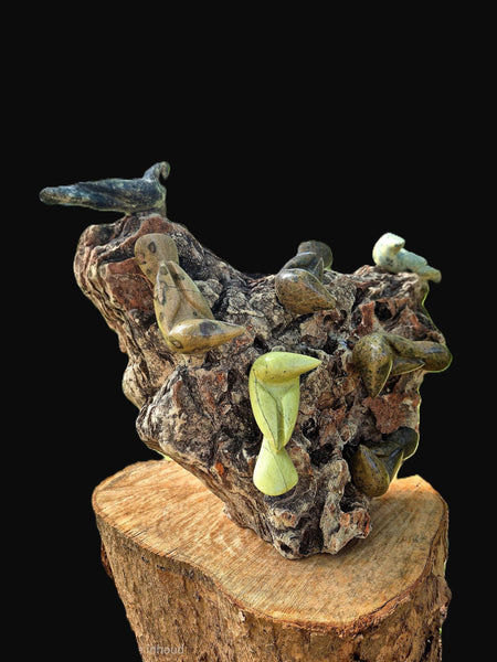 shona art zimbabwe, big collection at wereldbeeld sculpture garden gium