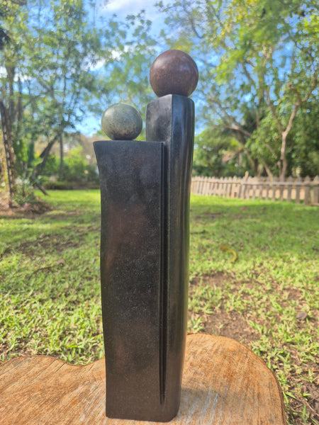 stenen beeldje, koppel, verschillende steensoorten, shona kunst zimbabwe, wereldbeeld belgie