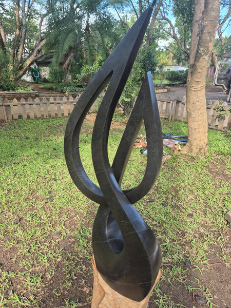 stone sculpture, shona art, abstract piece, one off