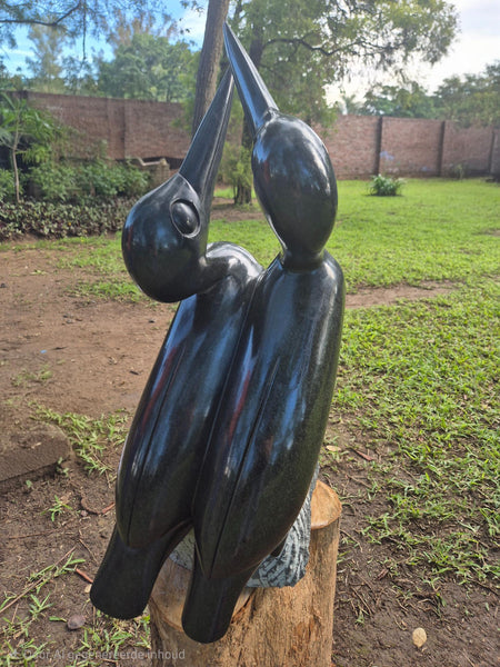 birds in stone, couple birds, shona art zimbabwe, unique pieces, largest collection in Europe