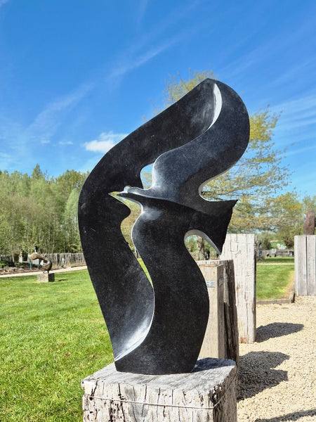 stone sculpture shadow birds, unique piece in a hard stone, can be put in the garden or home