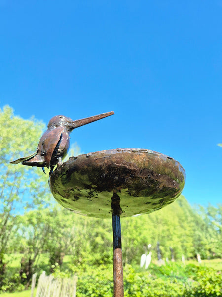 Voederbakje : ijsvogeltje op rond schaaltje