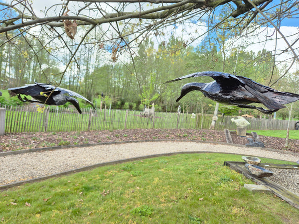 flying geese in metal, wereldbeeld sculpture garden