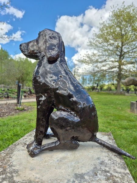 hond in metaal, wereldbeeld beeldentuin en galerij op driegoten hamme