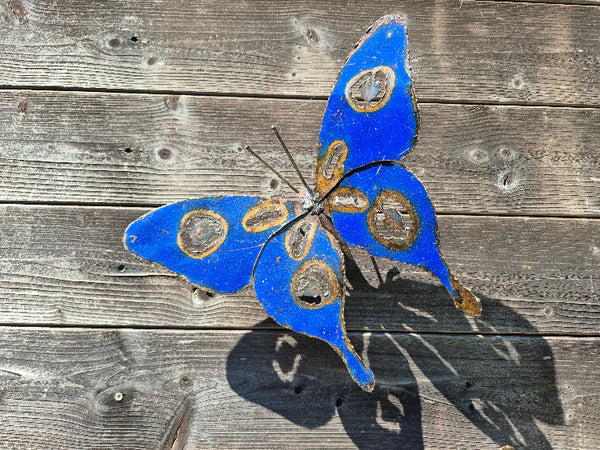 blauwe vlinder XL muurdecoratie