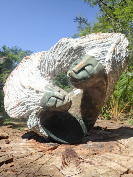 couple, stone sculpture, Zimbabwe art, Wereldbeeld Belgium