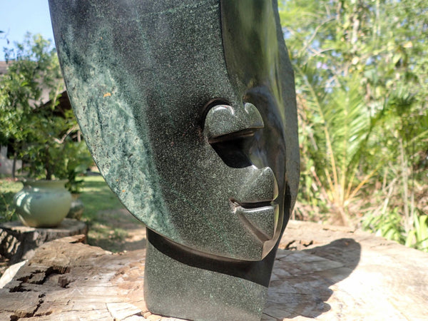 afrikaans masker, stenen beeld, Tengenenge