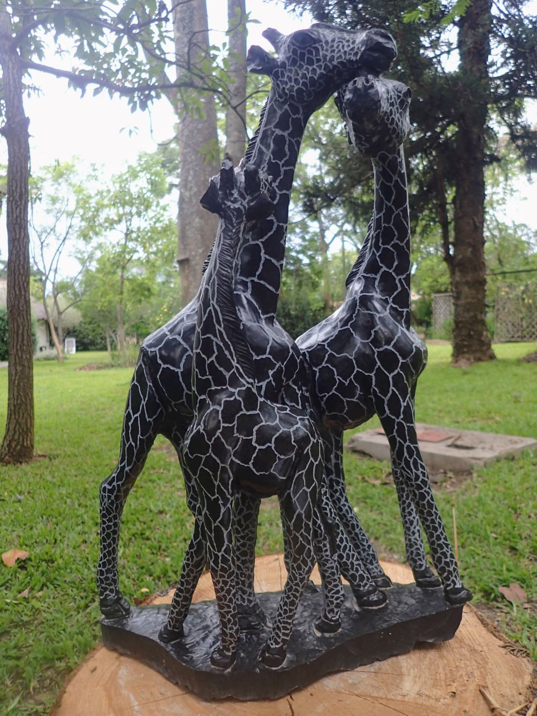 stone sculpture giraffes
