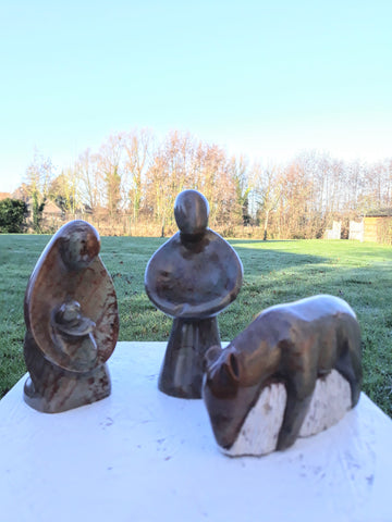 kerstset 3 beelden in steen